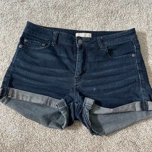 BP Juniors Dark Wash Jean Shorts,  Mid-Rise